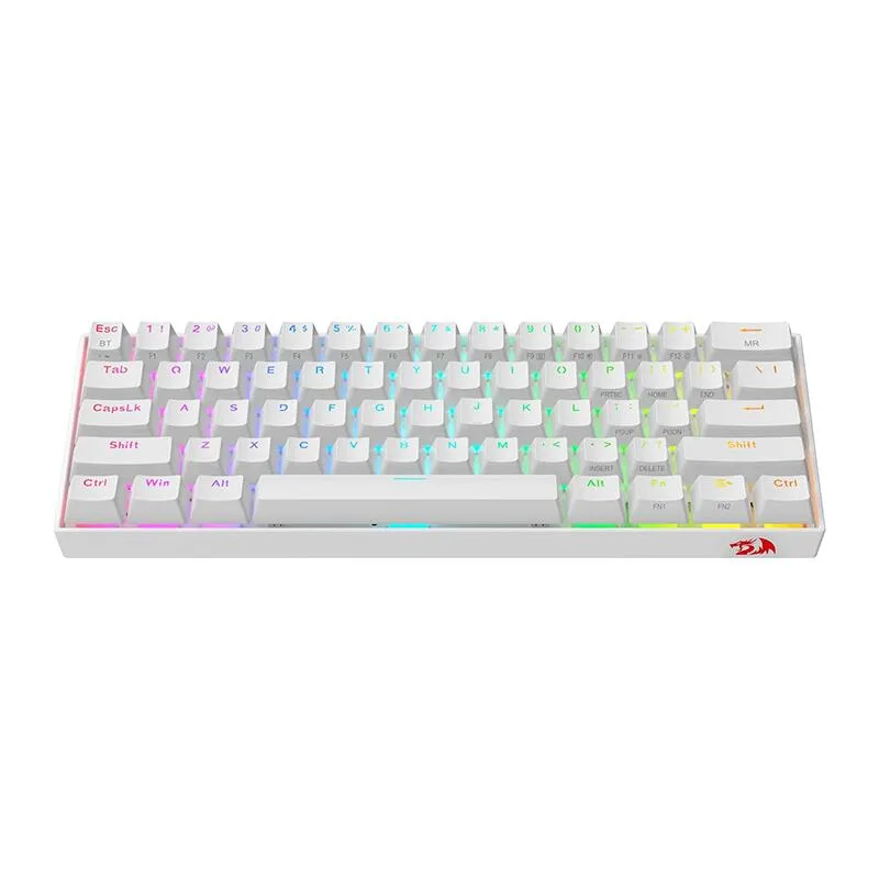 Bluetooth/USB Type-C механична RGB клавиатура Redragon Draconic PRO RGB K530W-RGB-PRO_BR Brown Switch - бяла - Image 2