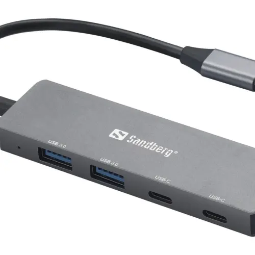 ХЪБ SANDBERG USB-C to 2xUSB-A + 2xUSB-C - Gray - PN 136-50
