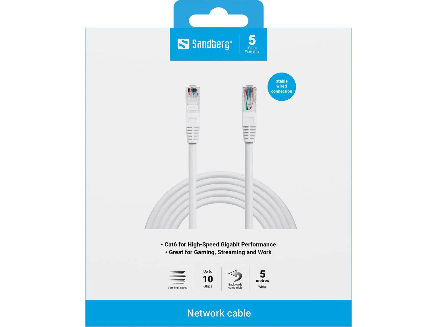 МРЕЖОВ КАБЕЛ SANDBERG UTP Cat6 - 5m - White - PN 506-96 - Image 5