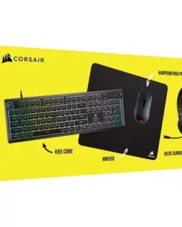 CORSAIR Геймърски бъндъл 4 в 1 - K55 CORE / HARPOON RGB PRO / HS35 Surround v2 /
