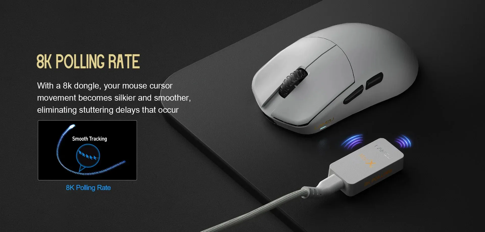 Lamzu професионална геймърска мишка MAYA X 8K - Wireless Gaming Mouse - White - Image 18