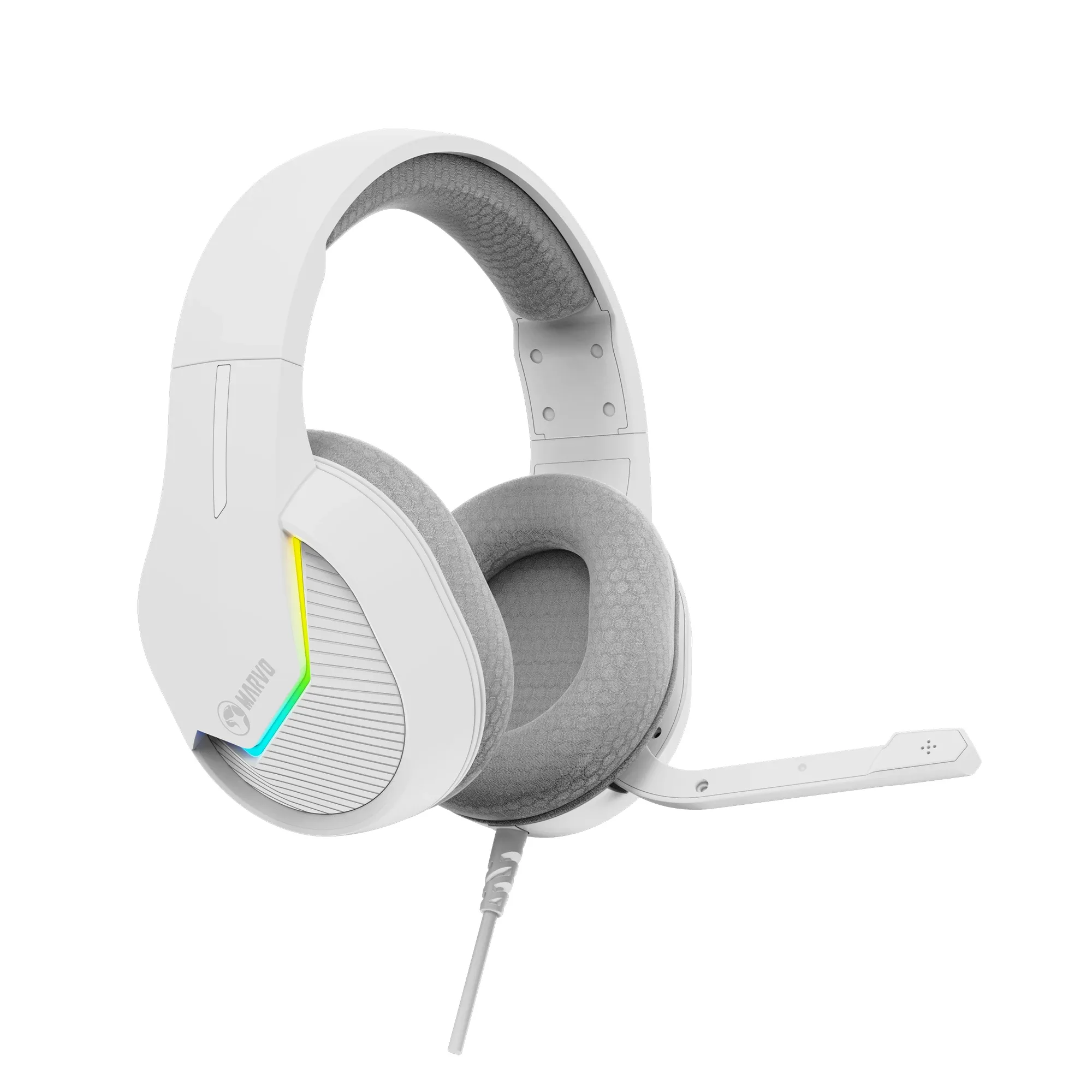 Marvo геймърски слушалки Gaming Headphones H8618 White - 50mm, USB, RGB - Image 270