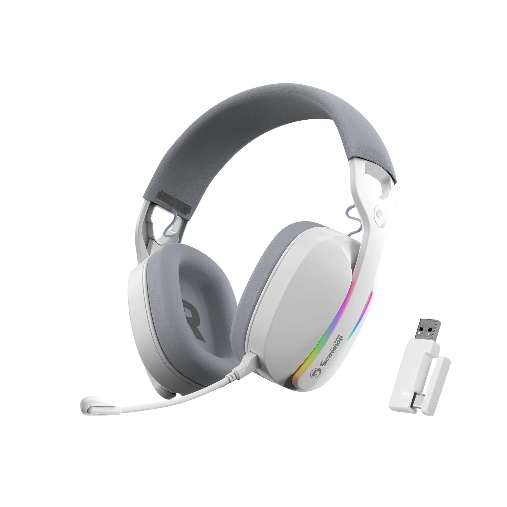 Marvo безжични геймърски слушалки Gaming Headphones Pulz 70W WH - Bluetooth, 2.4G - MARVO-HG9086W-WH - Image 296