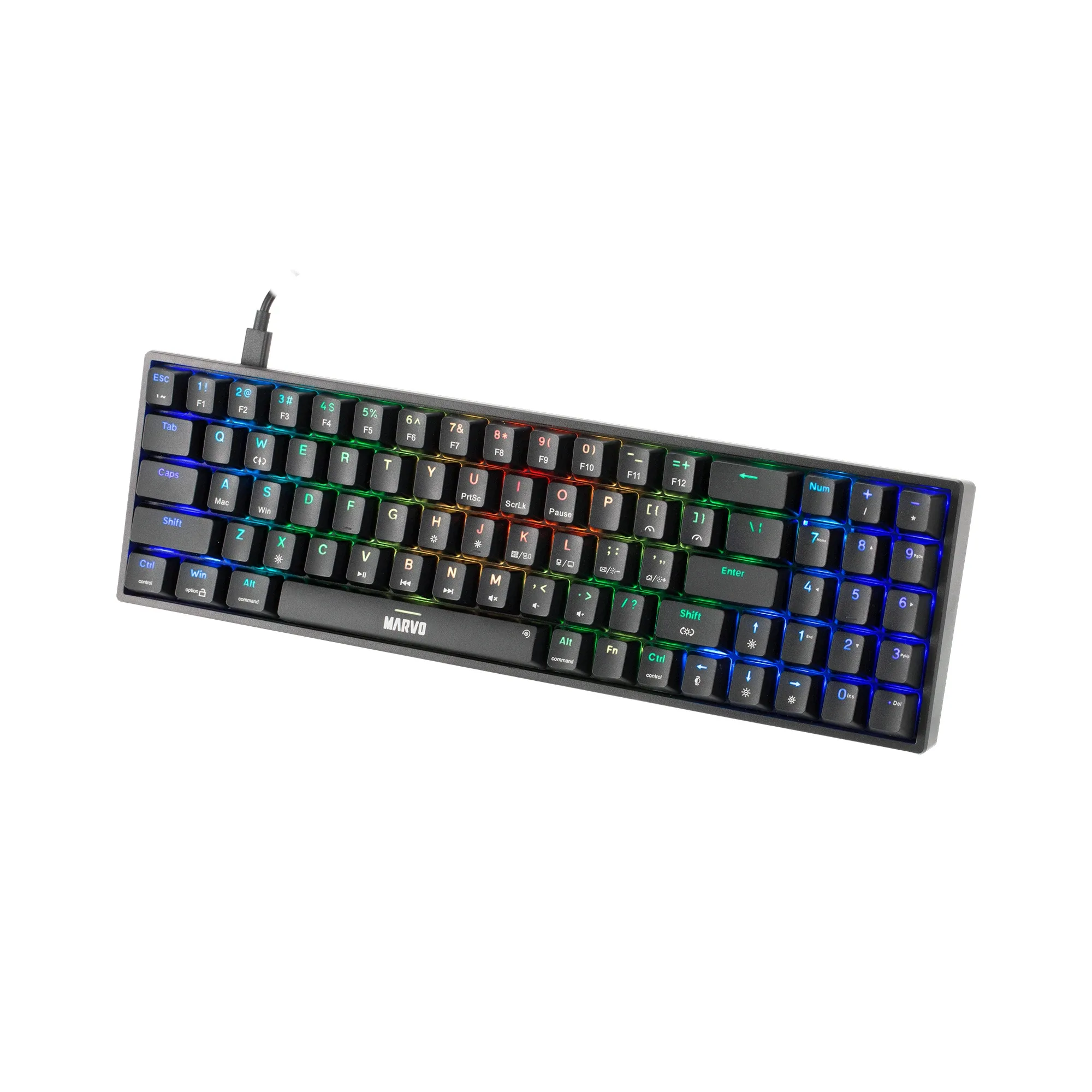 Marvo геймърска клавиатура Gaming Keyboard Shogo 78 - RGB, 78 keys - MARVO-KG956 - Image 291