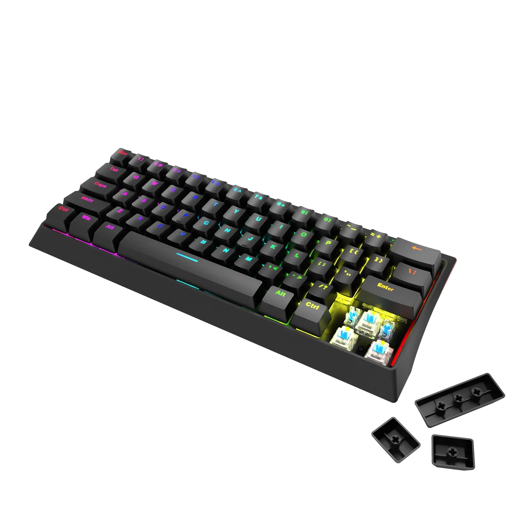 Marvo геймърска клавиатура Gaming Mechanical keyboard 61 keys TKL - Hecate 61B - KG962G - BLUE switches - Image 291