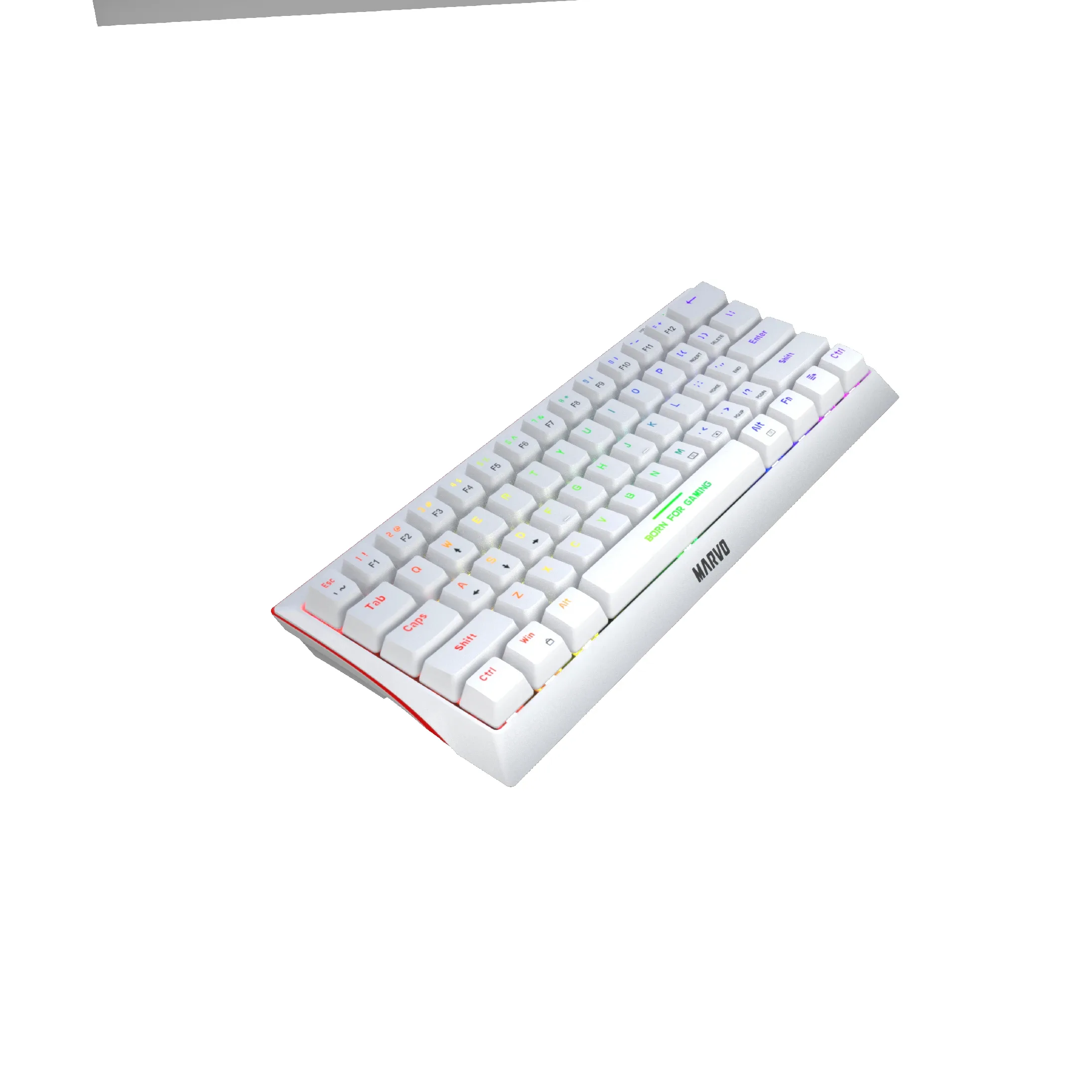 Marvo геймърска клавиатура Gaming Mechanical keyboard 61 keys TKL Hecate 61R WH - KG962G White - RED switches, RGB - Image 299