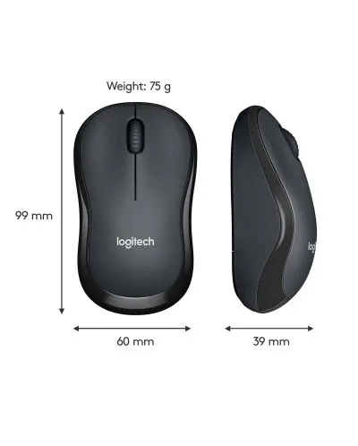 МИШКА LOGITECH M220 SILENT - USB - 2.4 GHz, Optical 1000 dpi - Wireless - Black - PN 910-004878 - Image 309