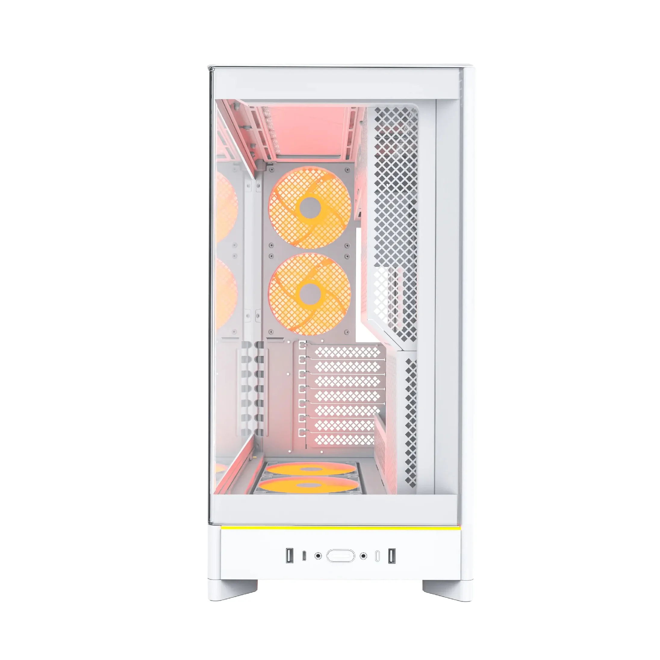 Montech кутия Case ATX - HS02 PRO (W) - 5 x 120 mm ARGB Fans, USB-C, Black - Image 209