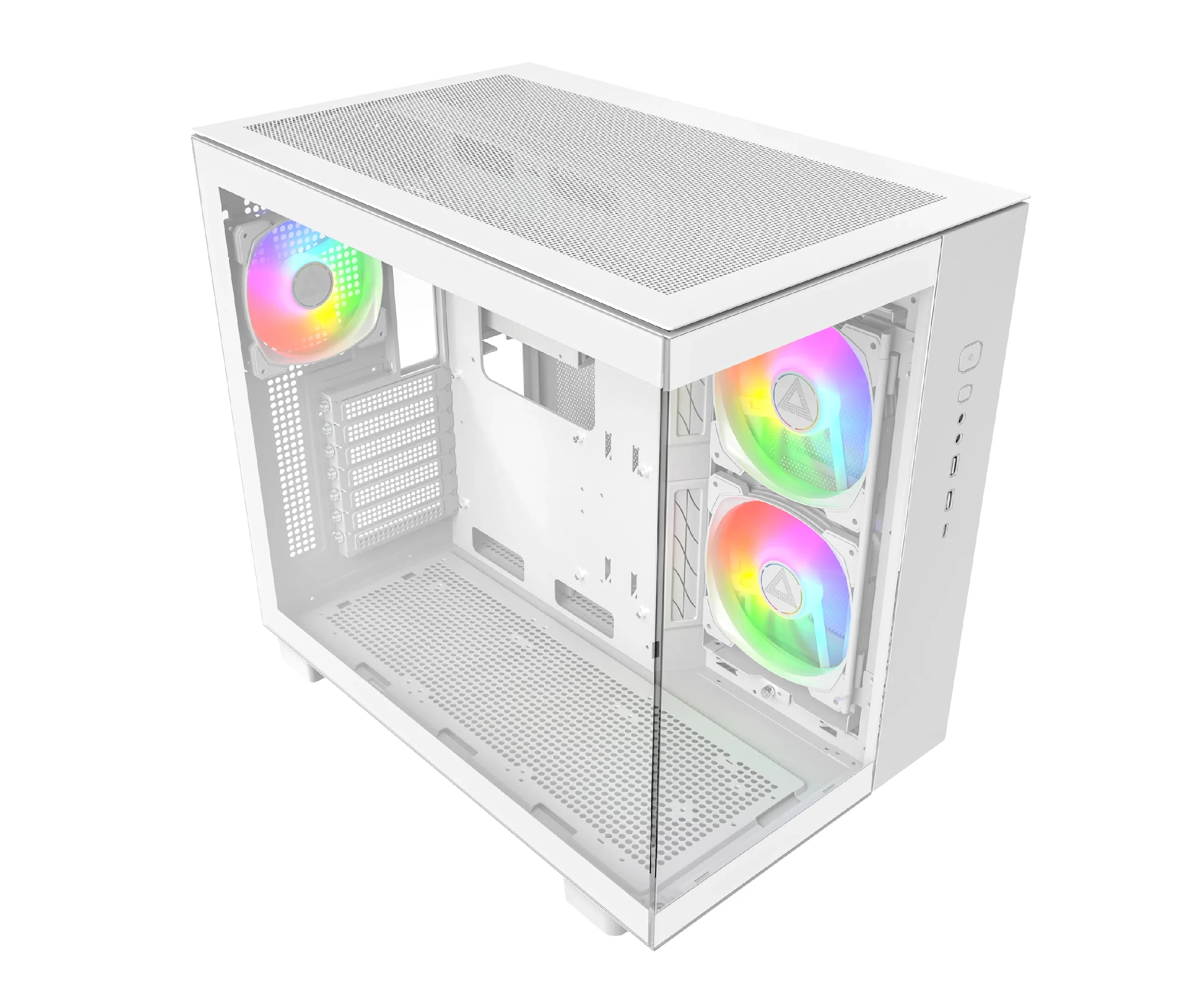 Montech кутия KING 65 Pro, Dual Chamber Mid-tower Case, 3 ARGB Fans, White - Image 243