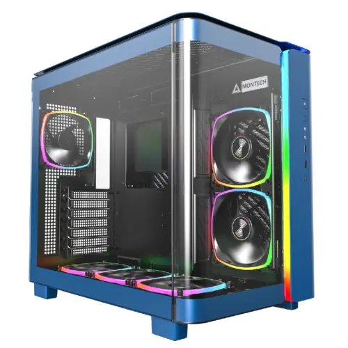Montech кутия KING 95 Pro Dual Chamber Mid-tower Case 6 ARGB Fans 2 Front Panels Prussian