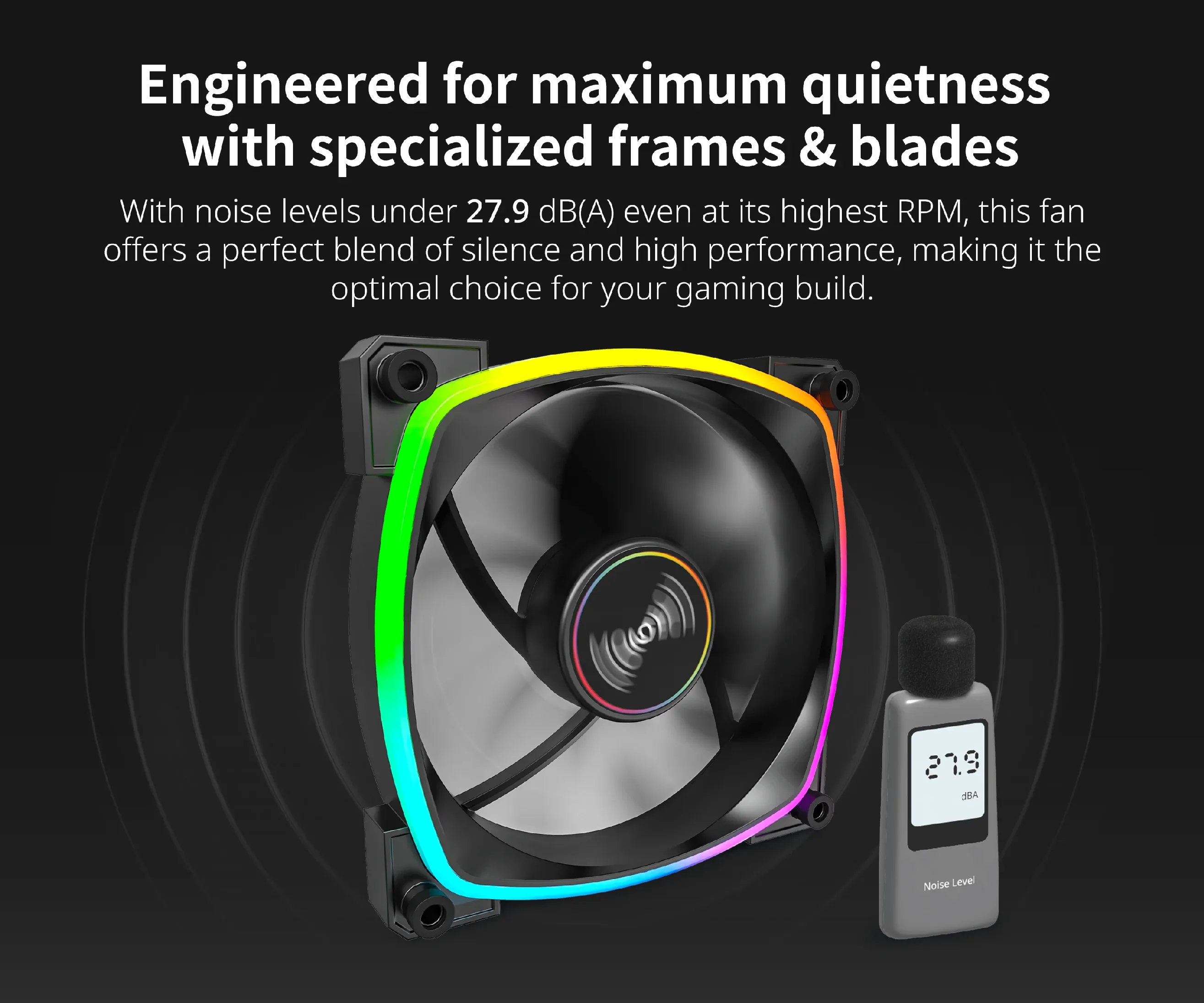 Montech вентилатор RX140 PWM, REVERSE Fan, 140mm, ARGB, Black - Image 198