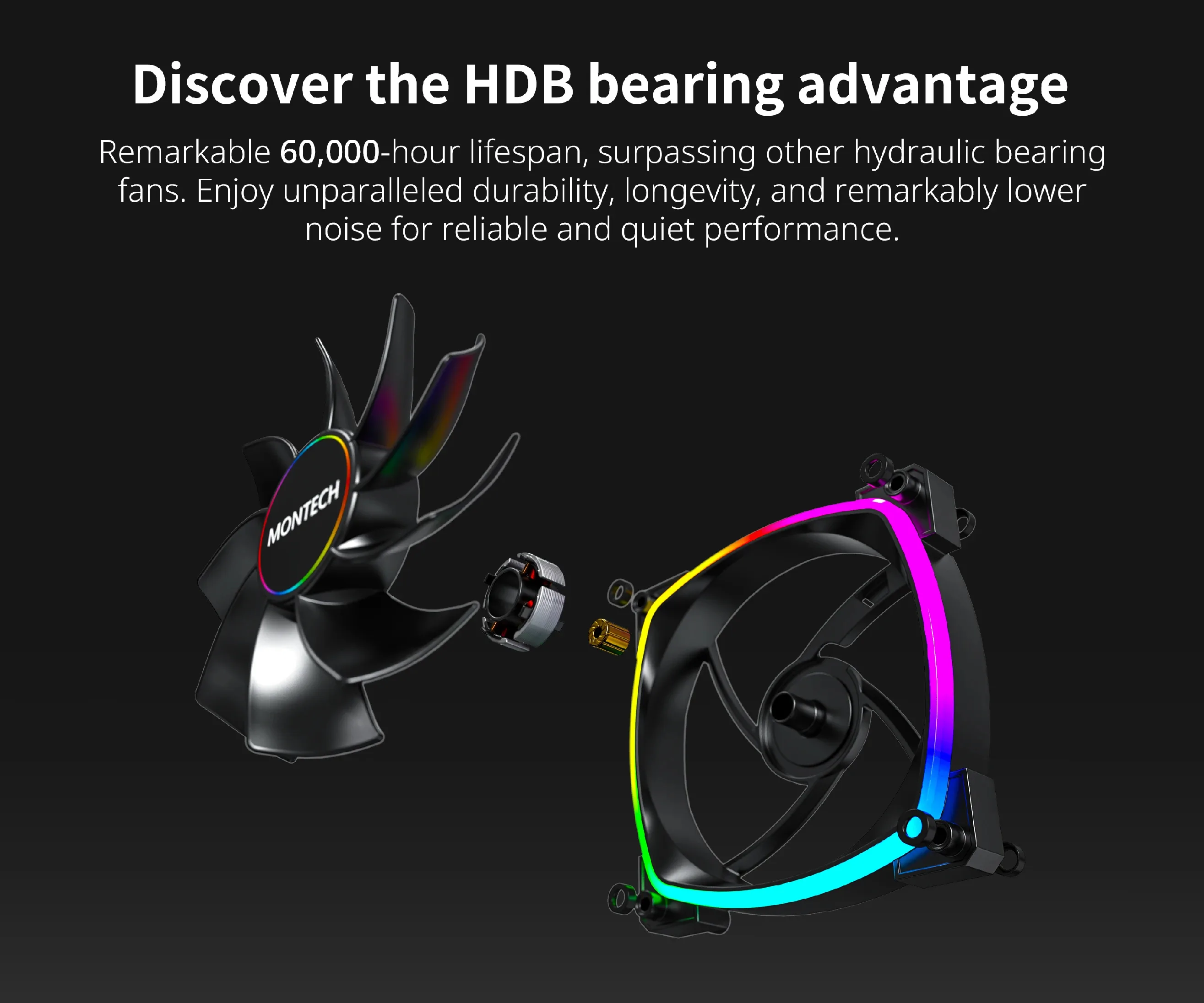 Montech вентилатор RX140 PWM, REVERSE Fan, 140mm, ARGB, Black - Image 169