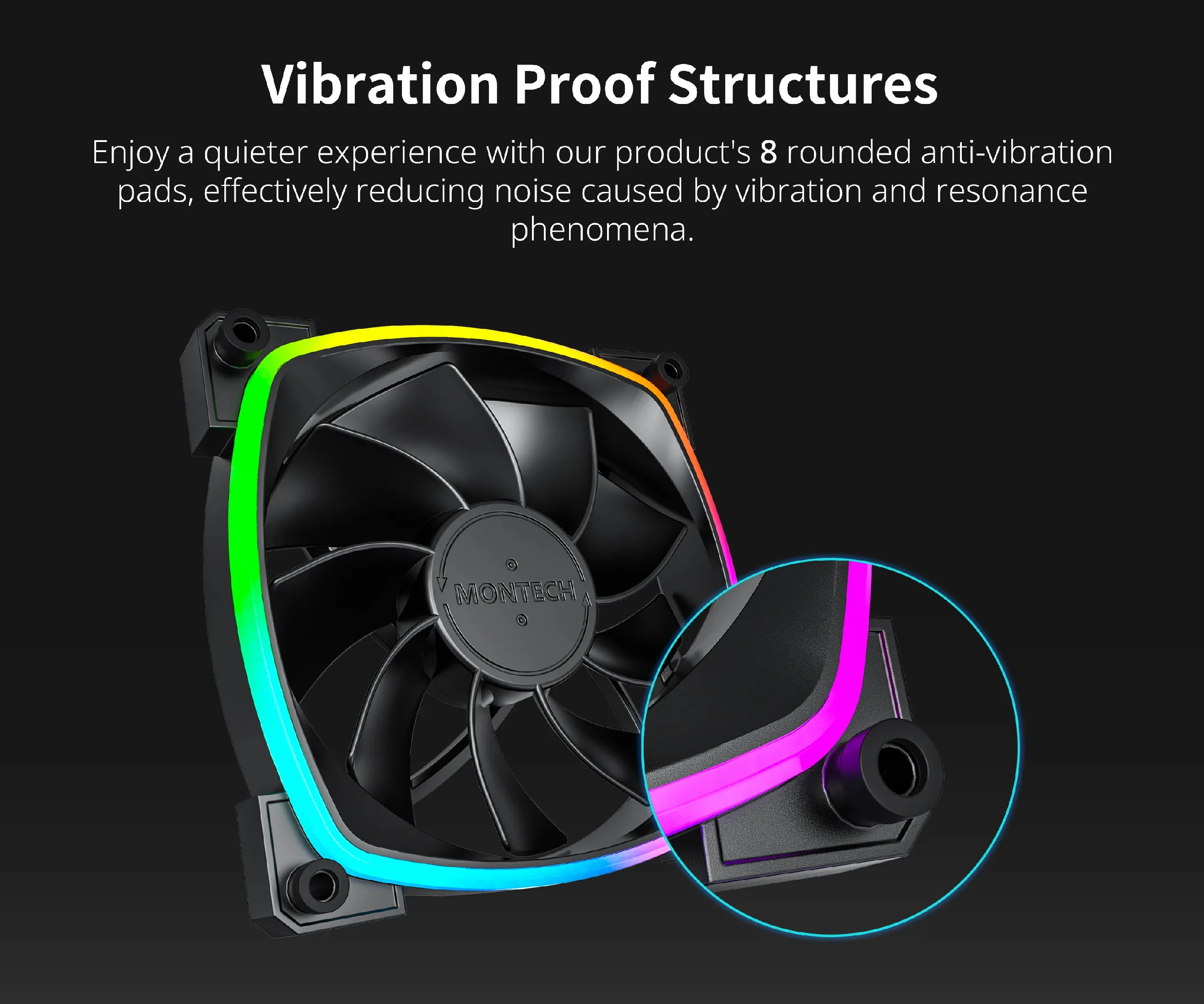 Montech вентилатор RX120 PWM, REVERSE Fan, 120mm, ARGB, Black - Image 230