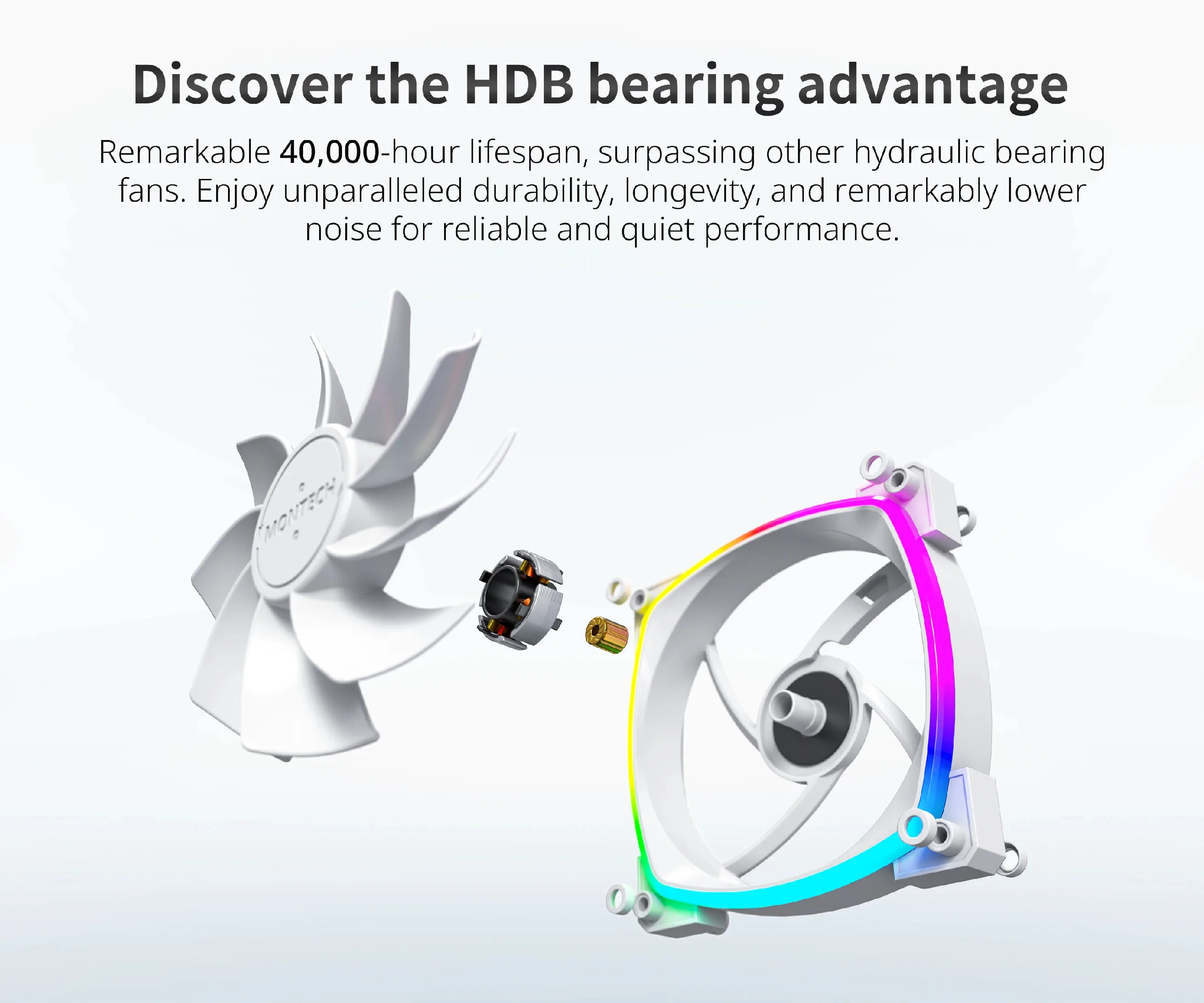 Montech вентилатор RX120 PWM, REVERSE Fan, 120mm, ARGB, White - Image 239