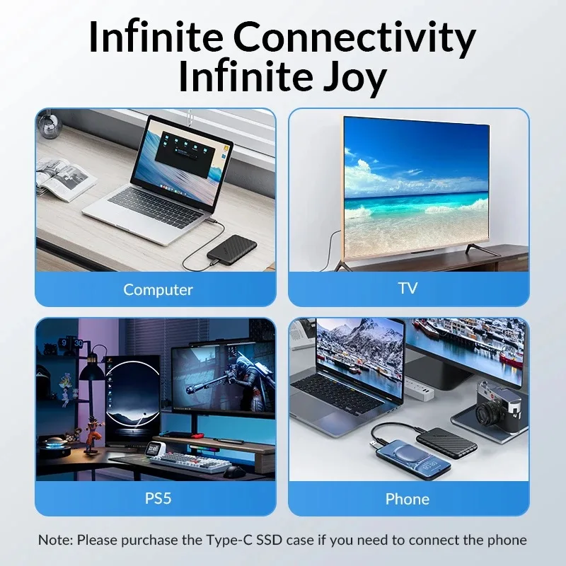 Orico външна кутия за диск Storage - Case - 2.5 inch USB-C Black - 25PW1C-C3-BK - Image 165