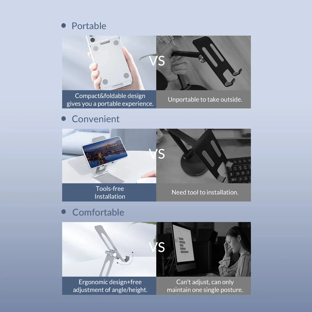 Orico стойка за телефон или таблет за бюро Phone/Tablet Holder - LST-S1-SV-BP - Image 293