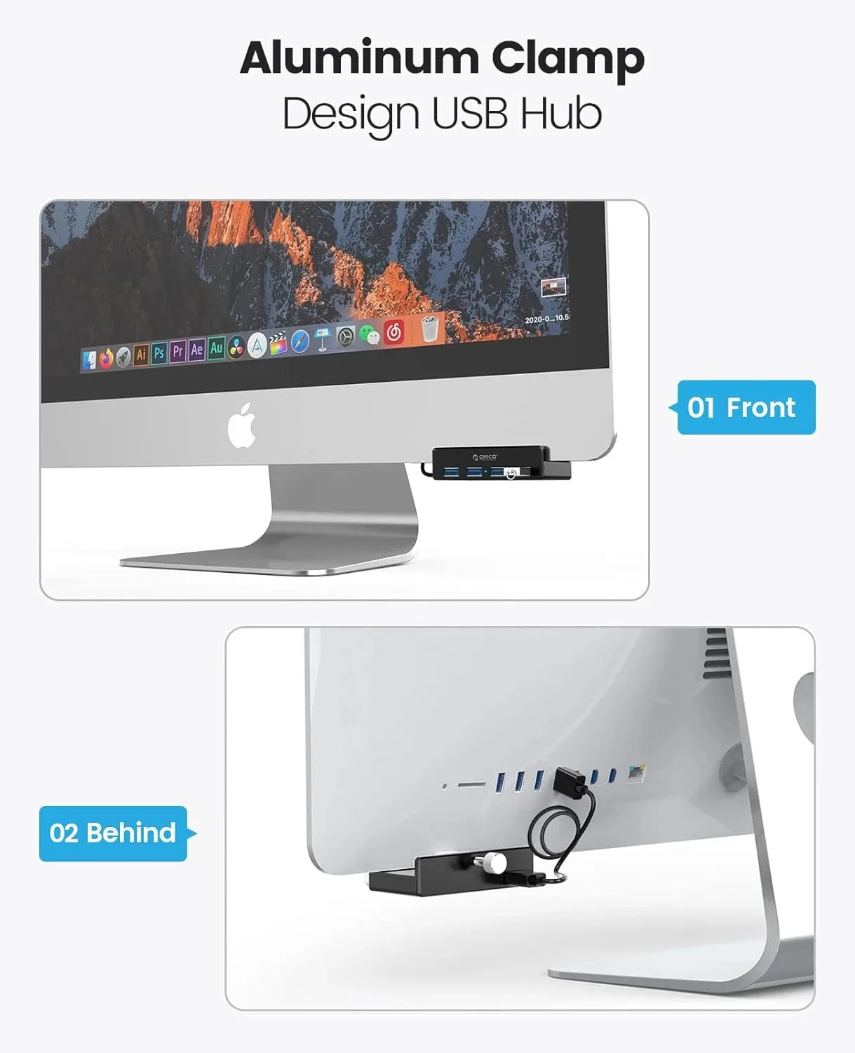 Orico хъб USB 3.0 HUB Clip Type 4 port, Black - MH4PU-BK - Image 292