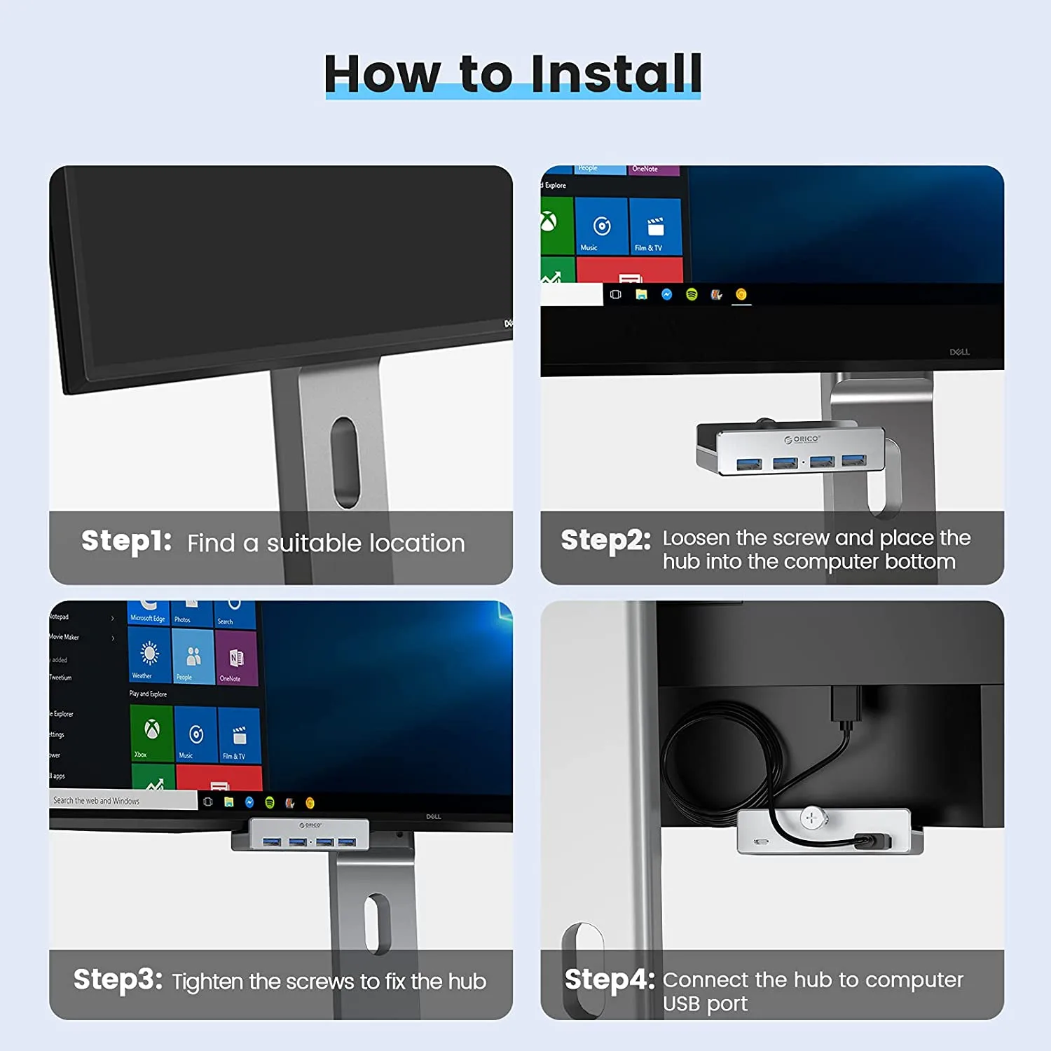 Orico хъб USB 3.0 HUB Clip Type 4 port - aux Micro-USB power input, Aluminum - MH4PU-P-SV - Image 273