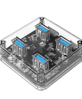Orico хъб USB3.0 HUB 4 port transparent 1m cable - MH4U-U3-10-CR