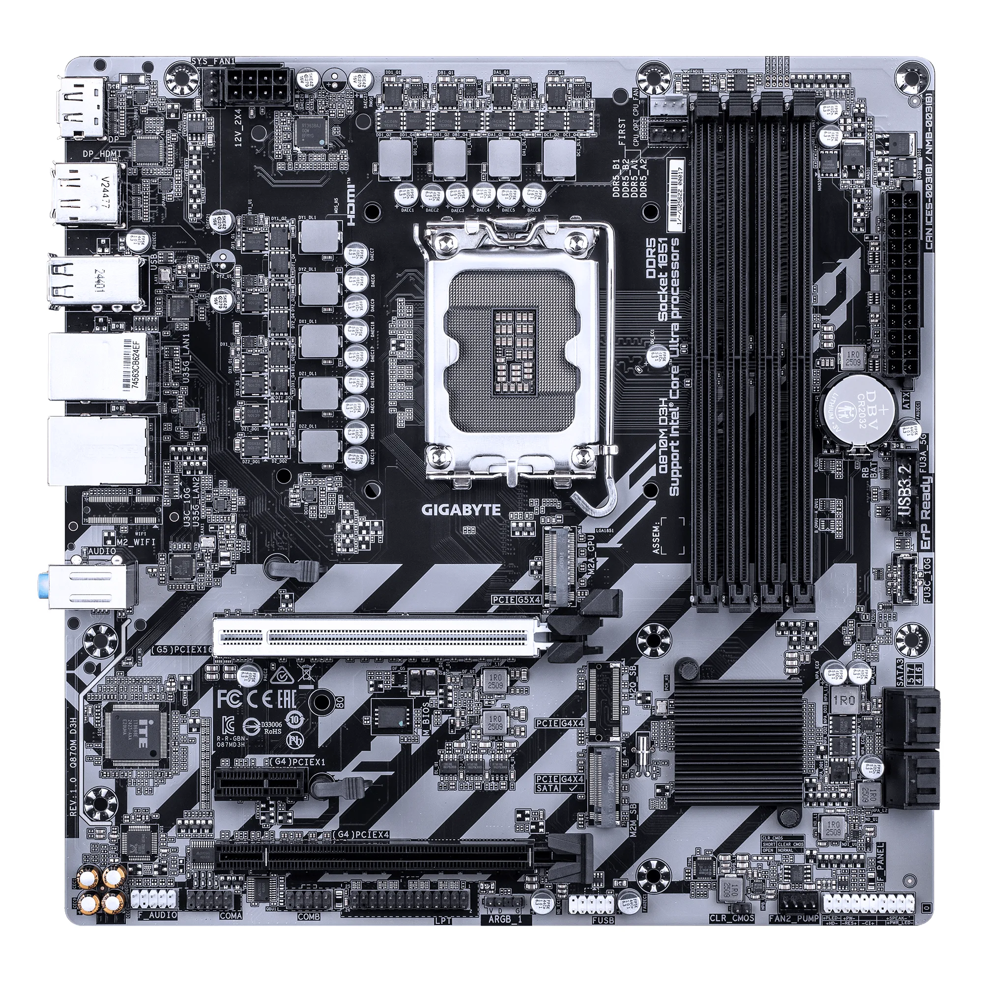 Дънна платка GIGABYTE Q870M D3H LGA 1851