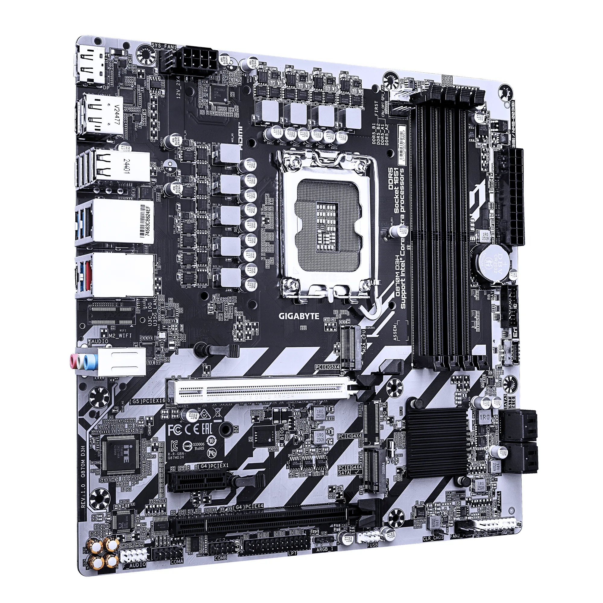 Дънна платка GIGABYTE Q870M D3H, LGA 1851 - Image 2