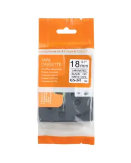 ЛЕНТА ЗА ЕТИКЕТНИ ПРИНТЕРИ BROTHER ТИП TZ - 18 mm x 800 m -  BLACK ON WHITE TAPE - TZE241 (TZE-241)  - PN TP-B241 -