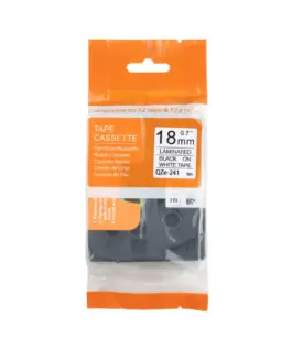 ЛЕНТА ЗА ЕТИКЕТНИ ПРИНТЕРИ BROTHER ТИП TZ - 18 mm x 800 m -  BLACK ON WHITE TAPE - TZE241 (TZE-241)  - PN TP-B241 -