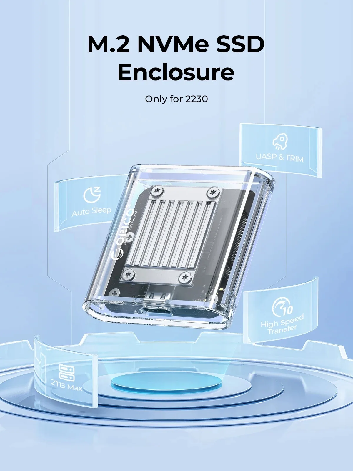 Orico външна кутия за диск Storage - Case - M.2 2230 NVMe - TC20-M2-10G-GY-BP - 10Gbps, Gray - Image 223