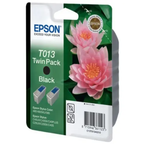 КОМПЛЕКТ 2 ГЛАВИ ЗА EPSON STYLUS COLOR 480/580 - Black - TWIN PACK - OUTLET - PN T013402 -