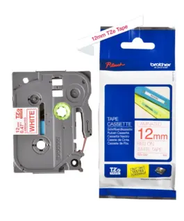 ЛЕНТА ЗА ЕТИКЕТНИ ПРИНТЕРИ BROTHER ТИП TZ - 12 mm x 800 m - RED ON WHITE TAPE - PN TZE-232