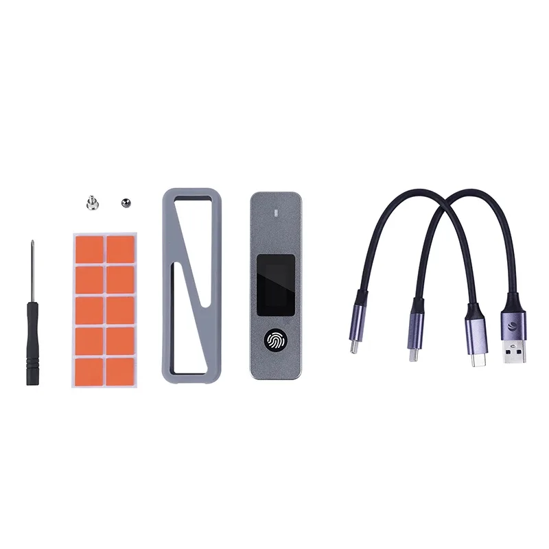 VCom външна кутия за диск Storage - Case - M.2 NVMe/SATA M/B key - USB-C/A Gen.2 10Gbps, Fingerprint Encryption - CU855SN-F - Image 179