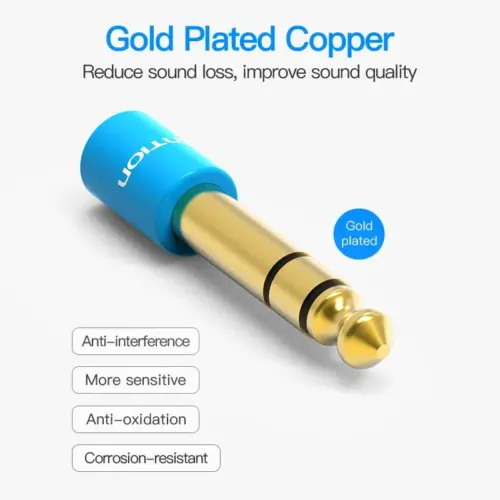 Vention адаптер Adapter Audio 6.5mm M / 3.5mm F – Blue –