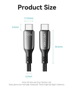 Vention кабел USB2.0 Type-C/Type-C 100W