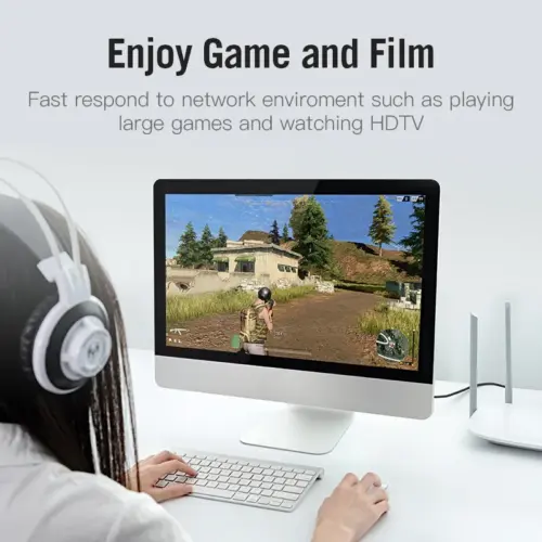 Vention Кабел LAN SSTP Cat.7 Patch Cable – 1M Black 10Gbps –