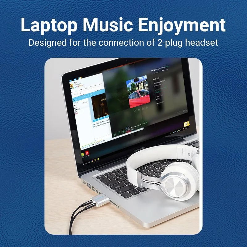 Vention външна звукова карта USB Sound card - Headphones, Mic, Silver - VAB-S13 - Image 65