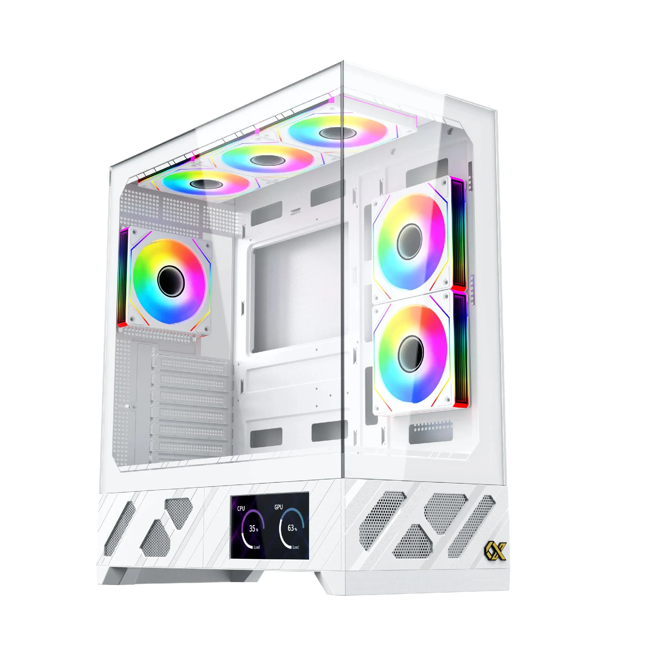 Xigmatek кутия Case E-ATX - Alphard Pro Arctic - 6 inch LCD Display 6 ARGB Fans