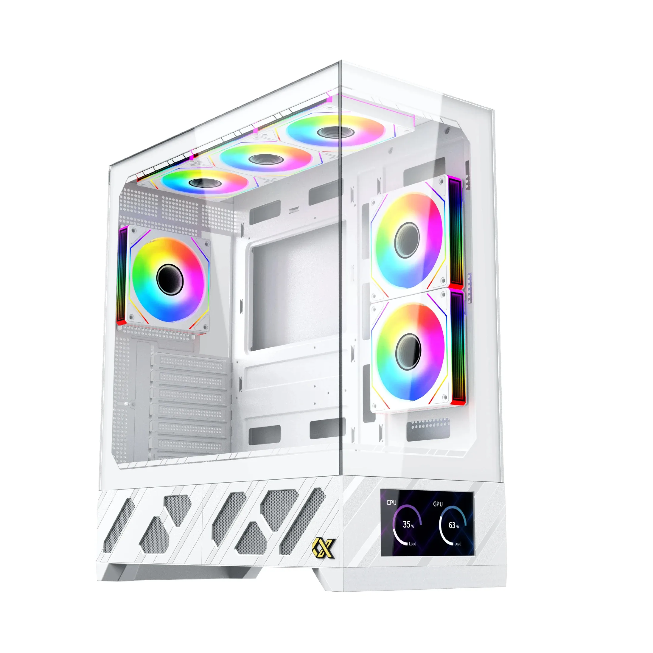 Xigmatek кутия Case E-ATX - Alphard Pro Arctic - 6 inch LCD Display, 6 ARGB Fans - Image 17