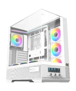 Xigmatek кутия Case EATX - Vision Arctic - 7 ARGB Fans LCD Display Panel Smart Fan Control