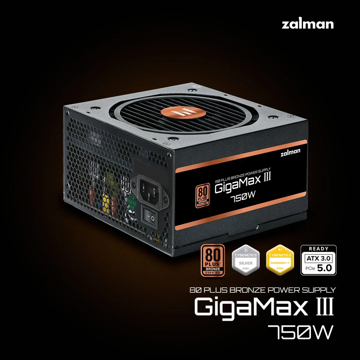 Zalman захранване PSU GigaMax III ATX 3.0 750W Bronze - ZM750-GV3 - Image 210