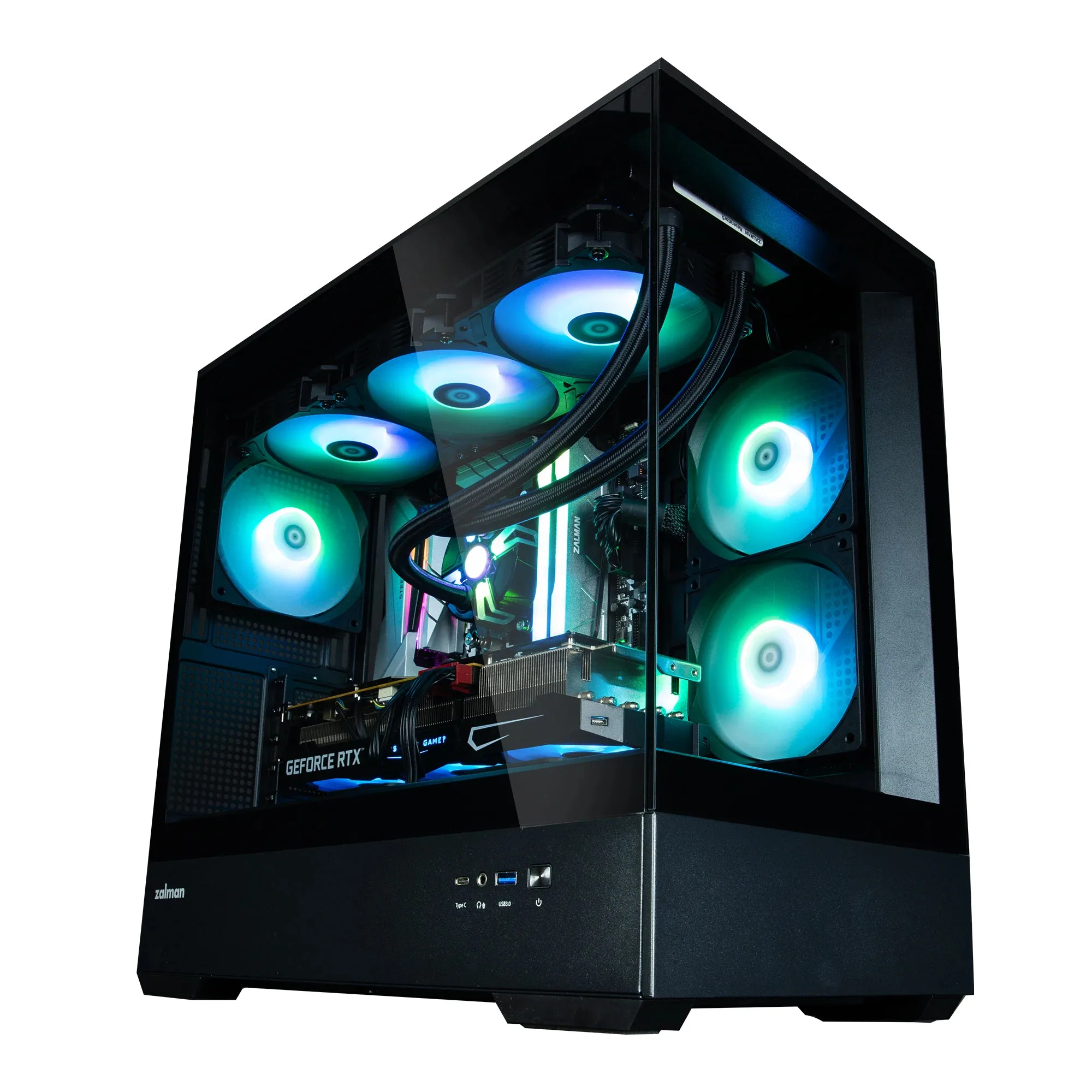Zalman кутия Case mATX - P30 Black - aRGB, Tempered Glass - Image 169