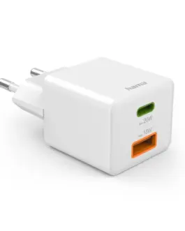 Alternative view of HAMA Бързо мини зарядно 1x USB-C, 1x USB-A, PD, 20 W, бяло