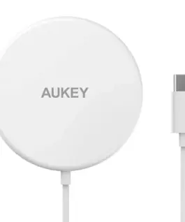 AUKEY Wireless зарядно LC-A1 бял MagSafe Qi 15W USB C