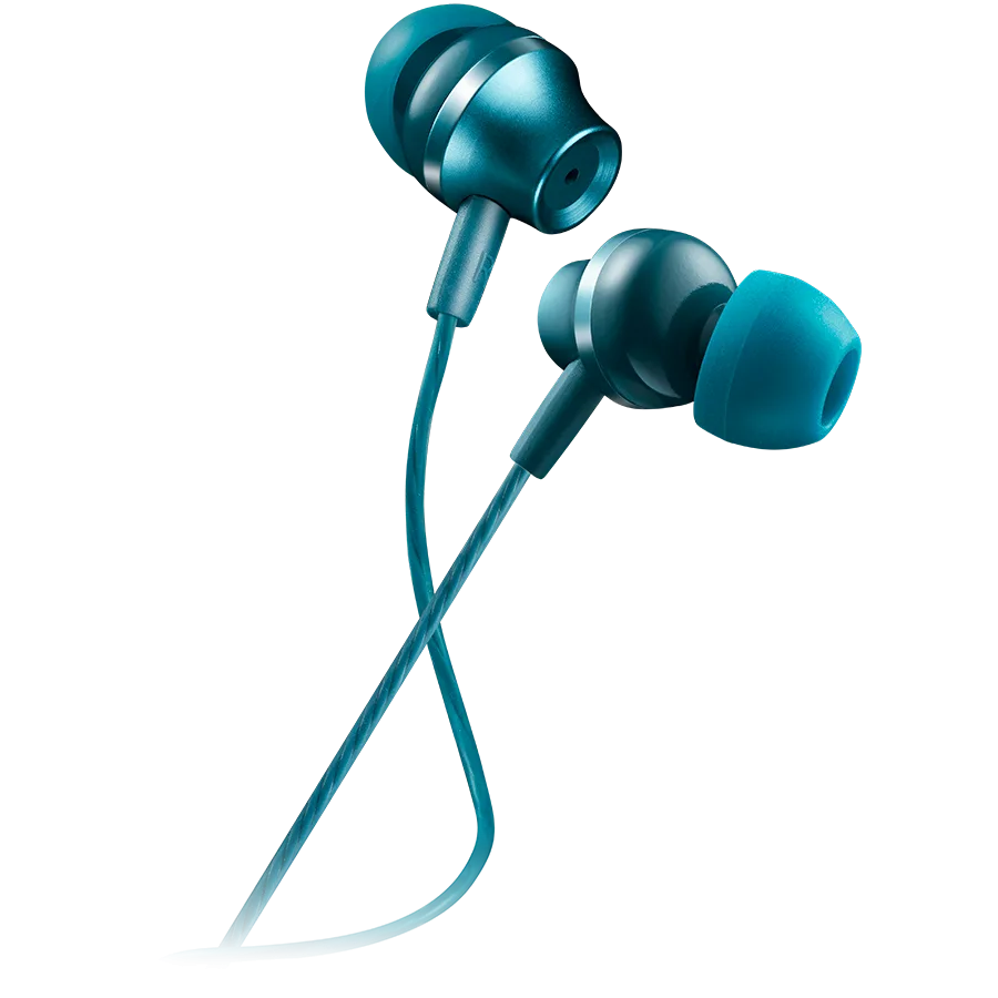 Слушалки CANYON Stereo earphones with microphone metallic shell 1.2M blue-green