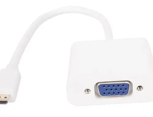 VCom Адаптер Adapter Mini HDMI CM to VGA F White - CG592-0.15m