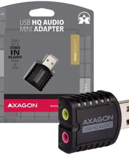 Звукова карта AXAGON ADA-17 USB2.0 - Stereo HQ Audio Mini Adapter 24bit 96kHz