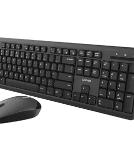 Клавиатура CANYON SET-W20 EN/BG Keyboard+Mouse Velvet Wireless Black