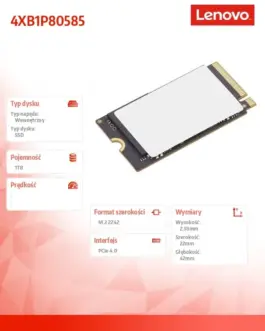 Alternative view of Lenovo SSD internal 1TB PCIe G4x4 2242 4XB1P80585
