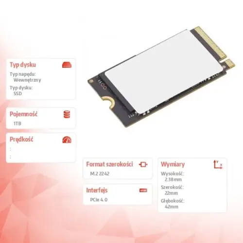 Alternative view of Lenovo SSD internal 1TB PCIe G4x4 2242 4XB1P80585