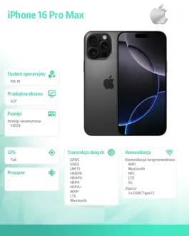 Alternative view of Apple iPhone 16 Pro Max 512GB - черен Titanium