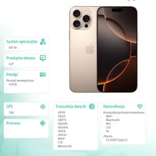 Alternative view of Apple iPhone 16 Pro Max 512GB - Desert Titanium